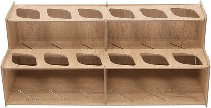 HG Art Concepts Mezzo Artist Paint & Brush Rack - Wood Grain Laminate Multi Layer Desk Stand Professional Storage Display Organizer for paintbrushes and Large Tubes