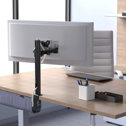 Amazon Basics Single Computer Monitor Stand with Tilt and Rotation,Height Adjustable VESA Desk Arm Mount,Steel,30 inches,Black,(Pack of 6)