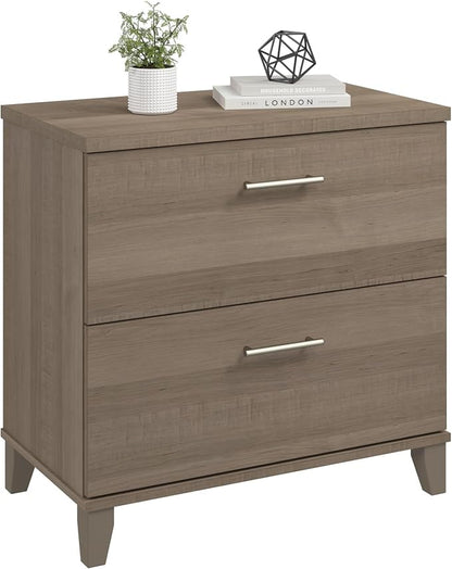 Bush Home 2 Drawer Lateral File Cabinet, Letter and Legal-Size Document Storage for Home or Professional Office, Somerset Collection, Ash Gray