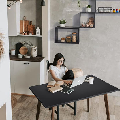 Kaboon Universal Tabletop, Solid One-Piece Desktop for Sit Stand Desk, Double Desks, L Desk DIY,Wood Countertop Home or Commercial Use,1 inch Thick, Black, 30" D x 47.25" W
