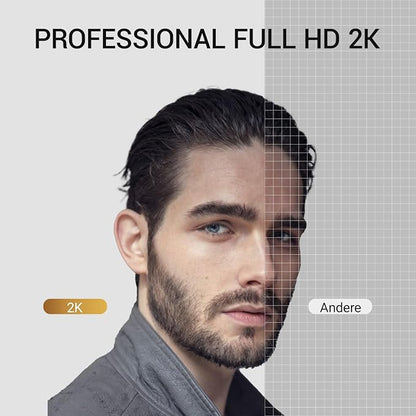 2K Webcam with Microphone, 1440P QHD Web Cam for Desktop Computer, Plug and Play USB Computer Camera for Laptop/PC, Streaming Web Camera with Auto Light Correction for Zoom/Teams/Skype, Mac/Windows