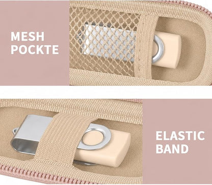 USB Flash Drive Case, SD Card Holder Compatible with Thumb Drive, Memory Cards, SDXC SDHC Storage Bag, Electronic Accessories Organizer for SanDisk for Samsung for Inland (Rose Gold)