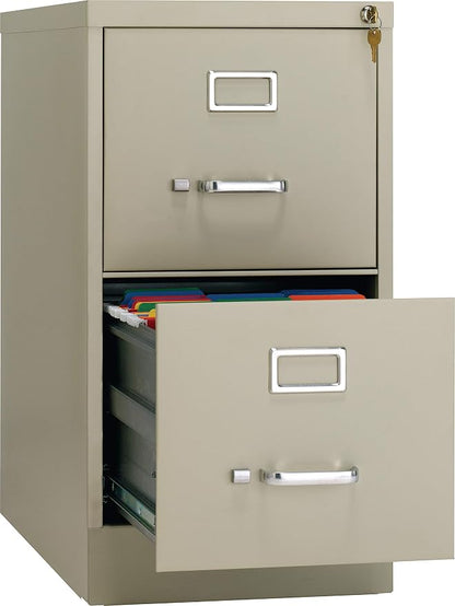 26.5 Inch Deep 2 Drawer, Letter Width, Metal Vertical File Cabinet for Home and Office, Putty