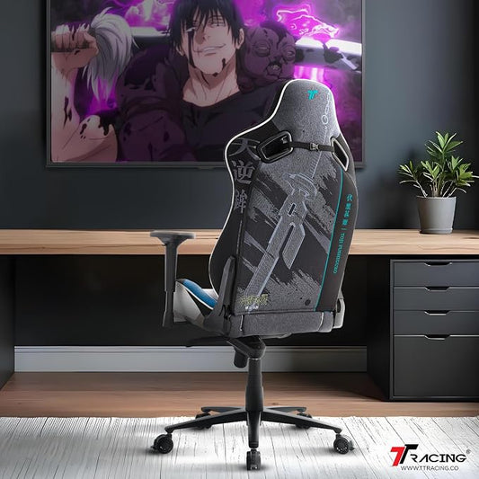 TTRACING Jujutsu Kaisen Toji Gaming Chair with 440lb Capacity | Durable PU leather & steel base, ideal for home office or study. Features 4D armrests and 155° recline to relieve fatigue.