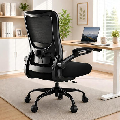 Ergonomic Office Chair for Long Hours, Padded Lumbar Support for Lower Back Relief, 330 lb Capacity, Comfortable Computer Desk Chair for Home Office, Computer & Study
