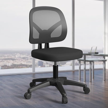 Small Without Arms Swivel Office Computer Desk Task Chair with Adjustable Height Lumbar Support for Conference Meeting Room
