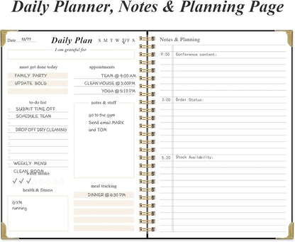 To Do List Notebook - Aesthetic Daily Planner to Easily Organize Your Tasks And Boost Productivity - Undated Planner for School or Office Supplies, 5.8" x 8.5", Black