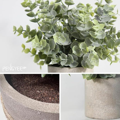 3 Pack Small Fake Plants in Pulp Pot for Home Decor | Artificial Agave Plants Indoor, for Bathroom Bedroom Shelf Office Kitchen Room Decor, Easy to Clean, Lifelike Appearance