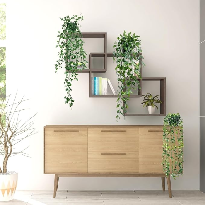 Artificial Potted Plants Set Eucalyptus Brugmansia Sweet Pea 3 Pack | Lifelike Leaves. UV-resistant, fade-proof for indoor/outdoor use. Perfect for home, office, patio & farmhouse decor.