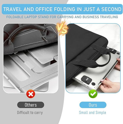 Skrfren 4pcs Portable Keyboard Riser, Mini Foldable Laptop Stand for Desk Self-Adhesive Plastic Invisible Laptop Feet Adjustable Computer Keyboard Lift for Most Keyboards