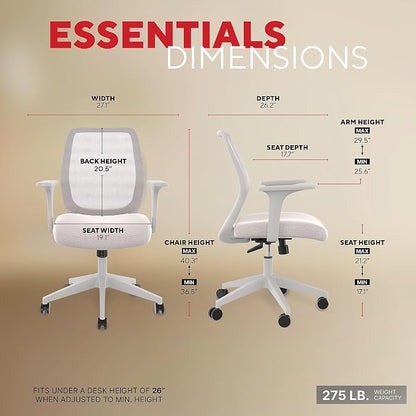Staples Ergonomic Task Chair, Mesh, Gray
