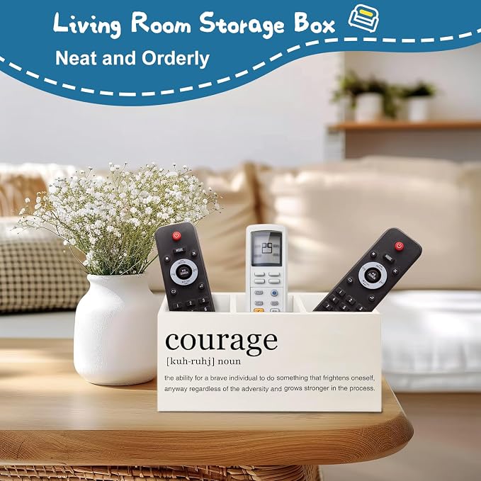 Courage Inspirational Pen Pencil Holder for Desk, Inspirational Gifts for Women Men,Motivational Gifts for Women, Motivational Quote Makeup Brush Toothbrush Holder Organizer