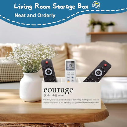 Courage Inspirational Pen Pencil Holder for Desk, Inspirational Gifts for Women Men,Motivational Gifts for Women, Motivational Quote Makeup Brush Toothbrush Holder Organizer