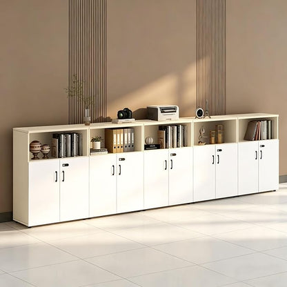 File Cabinet with Password Lock, Wood Lateral Filing Cabinet for Letter/A4 Files, 3 Drawer with Door, Printer Stand with Open Shelves for Home Office