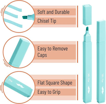 Mr. Pen- Aesthetic Highlighters No Bleed, 8 Pack, Pastel Colors, Chisel Tip | Cute Highlighters Assorted Colors for Journaling, Highlighting, Underlining, Fast Dry, Back to School Supplies