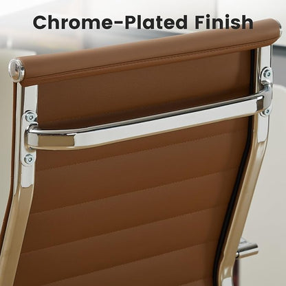 Office Desk Chair Leather, Conference Room Chairs with Wheels, Modern Executive Computer Guest Chairs with Arms.