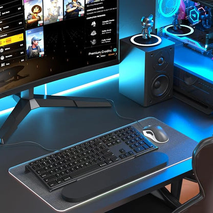 Richboom Ergonomic Computer Keyboard Stand - Tilt PC Keyboard Stand Riser for Easy Typing, Acrylic Keyboard Tray Holder for Office Desk, Home, School, with Silicone Anti-Slip Case, Black