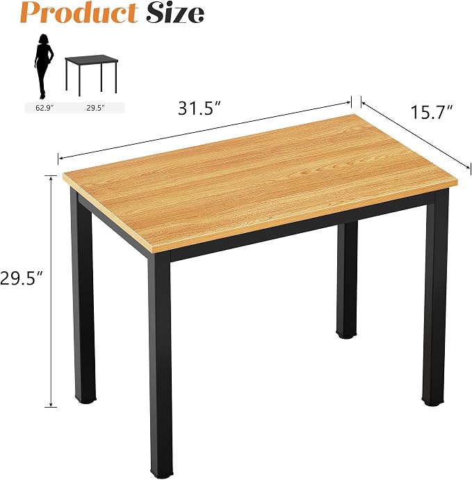 Need Small Computer Desk 31-1/2" Sturdy and Heavy Duty Writing Desk for Small Spaces and Small Desk Study Table Laptop Desk- AC3BB-80-40