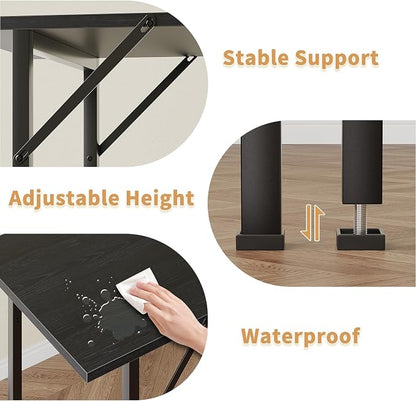 ALISENED L Shaped Computer Desk with 2 Shelves Bookshelf, Modern Corner Computer Desk with Storage, Office Desk Study Table Writing Desk for Home Office