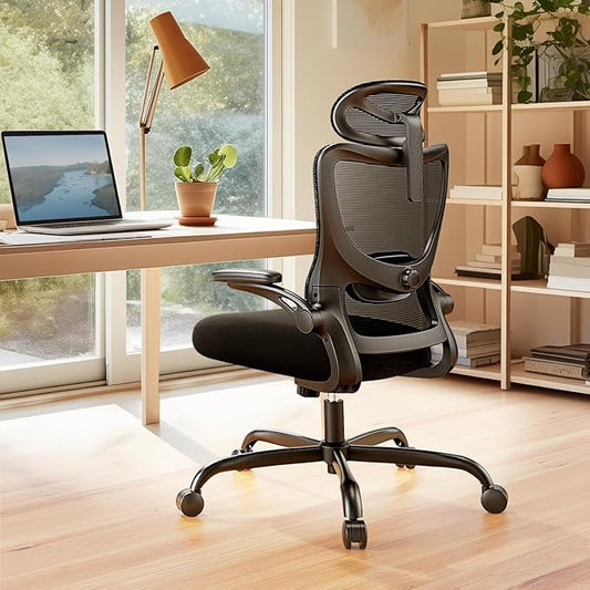 Marsail Ergonomic Office Chair with 3D Armrests, Pack of 3 | Office Desk Chair with High Back Mesh, Adjustable Lumbar Support, Rolling Work Swivel Task Chairs with Wheel, Headrest, home
