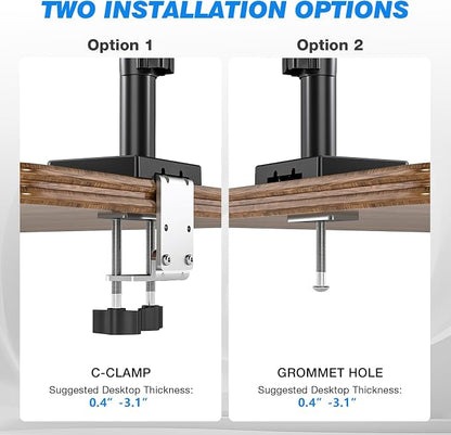 Triple Monitor Desk Mount Stand for 17"-32" Screens, Extra Tall & Long Desk Mount Hold up to 19.8lbs Each, Three Display Arm for Working Gaming with Tilt Swivel Rotation, VESA 75/100mm