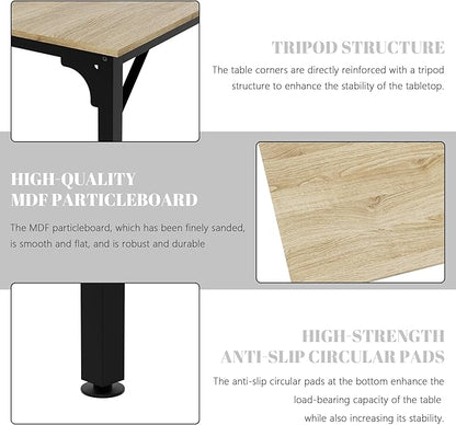 78.7 Inches Extra Long Desk,6.5ft Office Table with Flexible Configuration,Large Computer Table with Adjustable Footpads,Stable Structure,Office Desk for 2 Person (Light Wood)