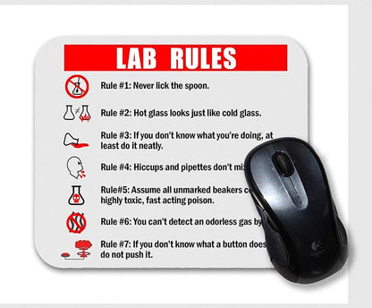 Lab Rules Funny Computer Mouse Pad Neurons Not Included