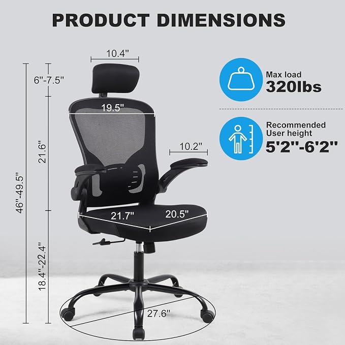 Ergonomic Office Desk Chair 4Pack- Mesh Home Office Desk Chairs with Lumbar Support & 3D Adjustable Armrests,Executive Rolling Chair(4Pack Office Chair)