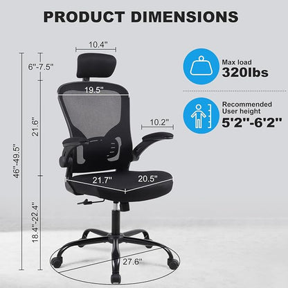 Ergonomic Office Desk Chair 4Pack- Mesh Home Office Desk Chairs with Lumbar Support & 3D Adjustable Armrests,Executive Rolling Chair(4Pack Office Chair)