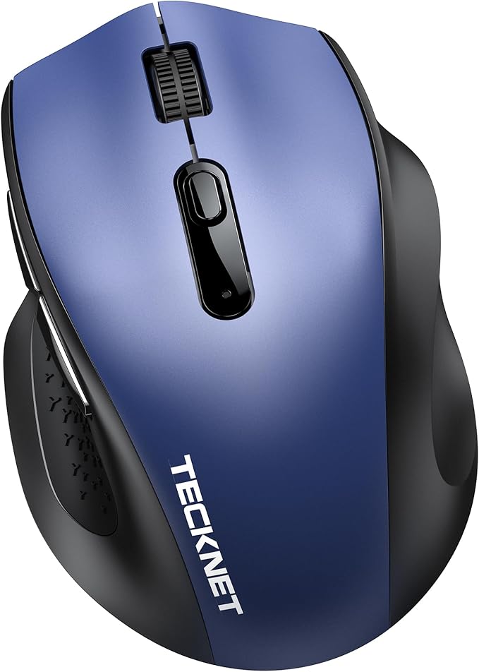 TECKNET Wireless Mouse for Laptop, (BT5.2/3.0 & 2.4G) Bluetooth Wireless Mouse, Silent Click, 5-Level Adjustable DPI, Ergonomic Portable Computer Mice for Laptop, PC, MacBook, Chromebook