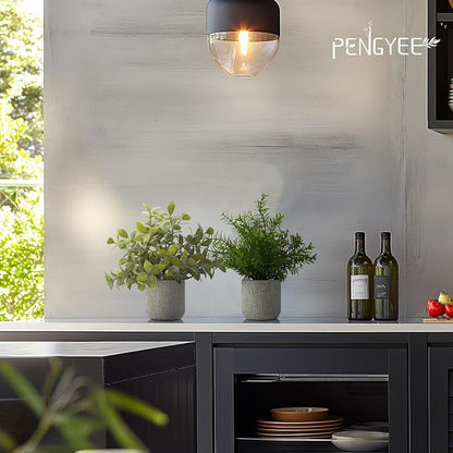 4 Pack Small Fake Plants in Farmhouse Concrete Planter | Artificial Plants Indoor, Home Decor, Bathroom Bedroom Shelf Desk Office Table Kitchen Room Decor
