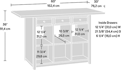 Sauder Craft Pro Series Durable Craft Work Table with Storage/Pantry cabinets, Mystic Oak Finish