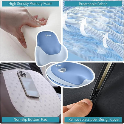 FLORICH Seat Cushion Lumbar Support Pillow for Office Chair, Car Lower Back Support, Ergonomic Desk Chair Pillow for Butt and Back Support of Memory Foam Seat Pad(Blue)