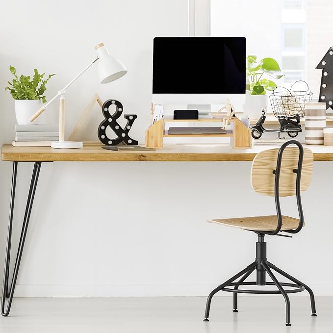 Relaxdays Bamboo Monitor Stand, Natural, 16 x 57.5 x 25 cm