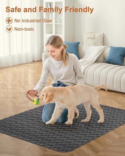 Blvornl Ultra Large Office Chair Mat for Hardwood Floor, Rolling Chair Mat for Hard Wood, Large Anti-Slip Hard Floor Protector, Heavy Duty Computer Desk Rug for Office and Home 50"*63" Deep Grey
