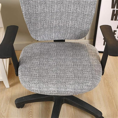Jinzio Computer Office Chair Cover - Split Protective & Stretchable Cloth Polyester Universal Desk Task Chair Chair Covers Stretch Rotating Chair Slipcover, Charcoal Grey