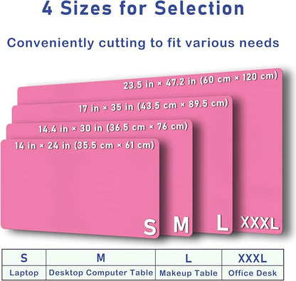 Boutilon Leather Desk Pad Protector,Non-Slip Mouse Pad,Laptop Desk Pad,Office Mouse Mat,Waterproof Leather Desk Blotter,Desk Writing Pad for Office and Home (S-Rose Pink,24"x 14")