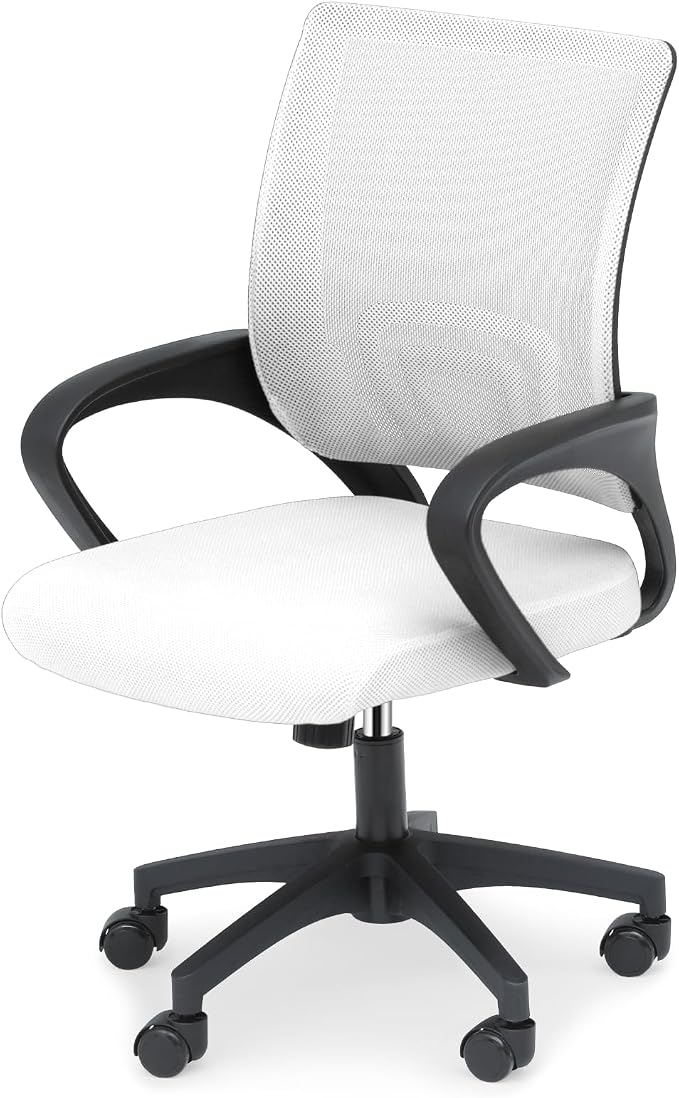 Office Chair Ergonomic - Mesh Desk Chair with Lumbar Support & Wide Seat (300Lbs Capacity) Adjustable Height, Swivel Wheels - for Home Office, Gaming, Bedroom