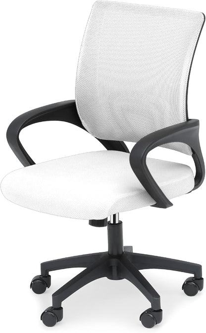 Office Chair Ergonomic - Mesh Desk Chair with Lumbar Support & Wide Seat (300Lbs Capacity) Adjustable Height, Swivel Wheels - for Home Office, Gaming, Bedroom