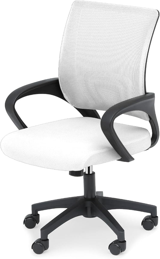 Office Chair Ergonomic - Mesh Desk Chair with Lumbar Support & Wide Seat (300Lbs Capacity) Adjustable Height, Swivel Wheels - for Home Office, Gaming, Bedroom
