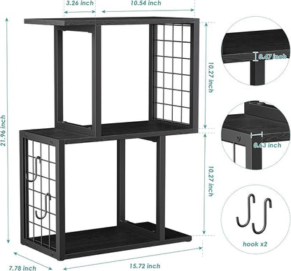 Small Bookshelf Desk Organizer，3-Tier Shelf for Top of Desk Workspace Organizers for Office Accessories, Black