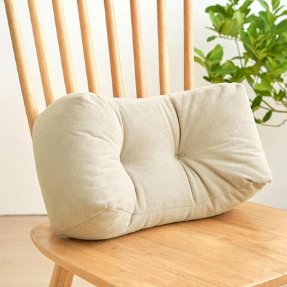 Back Pillow for Chair, Lumbar Support Pillow for Office Chair Lower Back Pain Relief Soft Cushion Car Bed Couch Sitting High Elasticity (White, 35cm*16cm*20cm)
