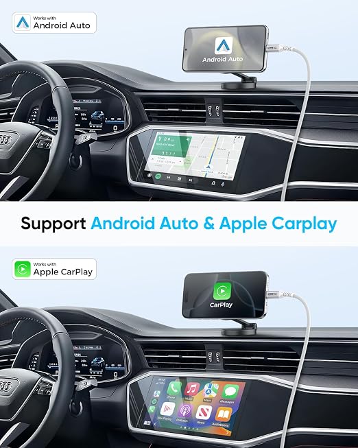 SUNGUY Android Auto USB C Cable, 5FT USB C 3.1 Gen 2 Braided 3A Fast Charging & 10Gbps Data Transfer Type C CarPlay Cable, for iPhone 17 16 15 Pro Max, Galaxy S24 S23, Pixel 7 6,SSD (White)
