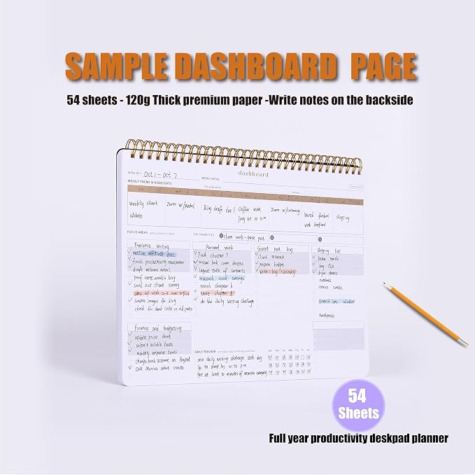 Productivity Notepad Suite - Bestselling Set Of 3 Notebooks, Including Weekly Planner, Goal Setting & 1:1 Meeting Notes- Keep Your Daily Projects, Clients, Meal & Responsibilities Organized