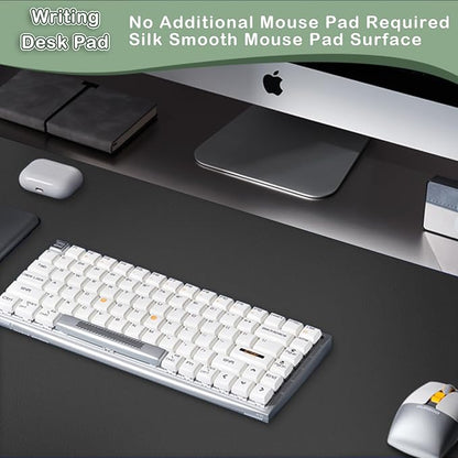 Boutilon Leather Desk Pad Protector,Non-Slip Mouse Pad,Laptop Desk Pad,Office Mouse Mat,Waterproof Leather Desk Blotter,Desk Writing Pad for Office and Home (XXXL-Black,47"x 24")