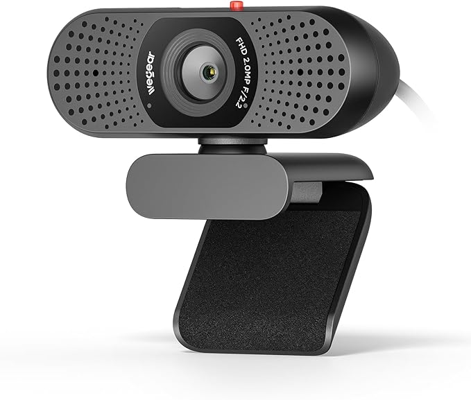 wegear Full HD 1080p Webcam for PC, Laptop & Desktop, Built-in Dual Microphones, Privacy Cover, 85°FOV, Fixed Focus, Plug & Play USB-A Computer Camera for Zoom, Teams, FaceTime, Google Meet, Streaming