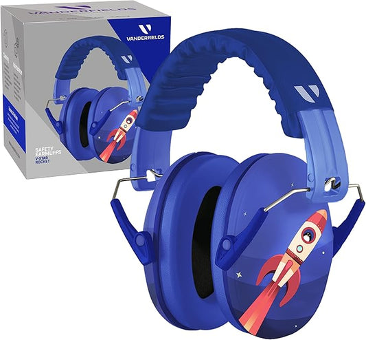 Vanderfields Hearing Protection Ear Muffs - Over 31 dB (2K Hz) Broad Noise Cancelling Sound Reduction Earmuffs for Kids 3-12