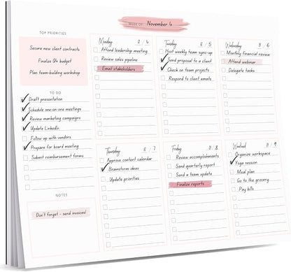 Lamare Weekly Planner Notepad – Premium Undated Weekly To Do List Notepad
