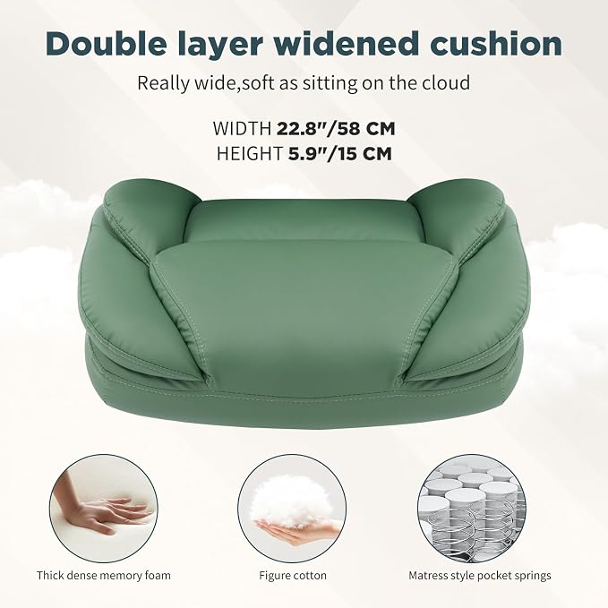 Comfortable Office Desk Chair for Low Back Pain Wide Seat Criss Cross Chair, Green