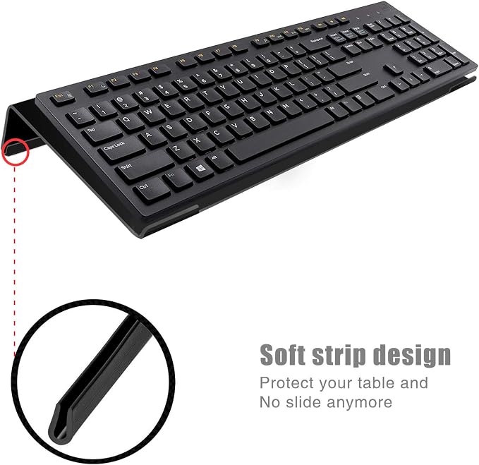 Computer Keyboard Stand Acrylic Keyboard Tray with Rubber Strip Ticker Acrylic Keyboard Riser Holder for Easy Ergonomic Typing and Working at Home and Office